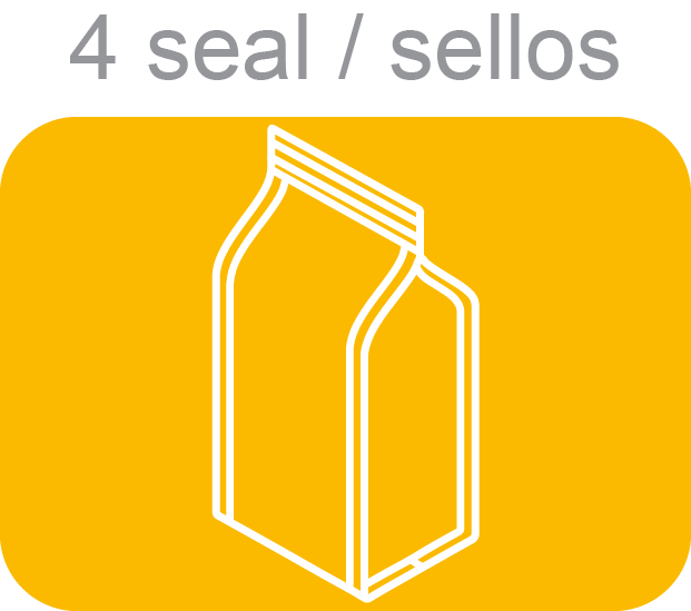 Bolsa 4 sellos, quad seal bag